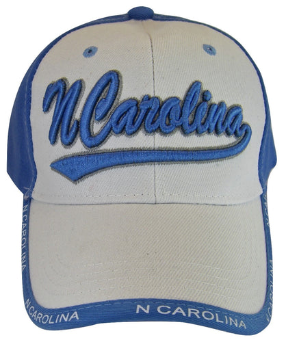 North Carolina 2-Tone Men's Curved Brim Adjustable Baseball Caps