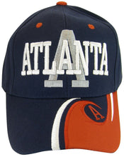 Atlanta Men's Wave Pattern Curved Brim Adjustable Baseball Cap