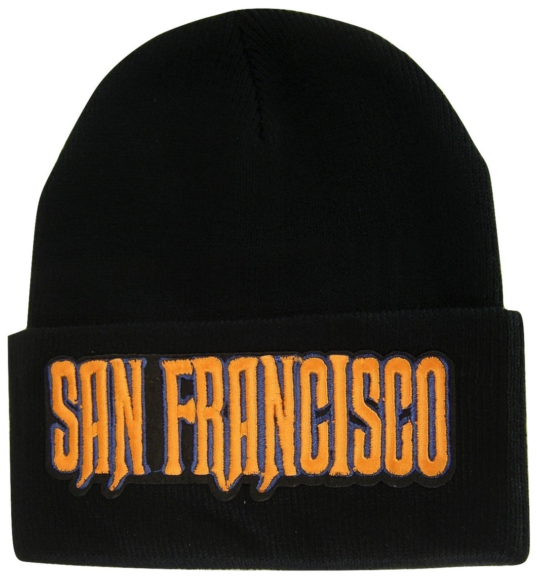 San Francisco Men's Black Winter Knit Cuffed Beanie Skull Cap