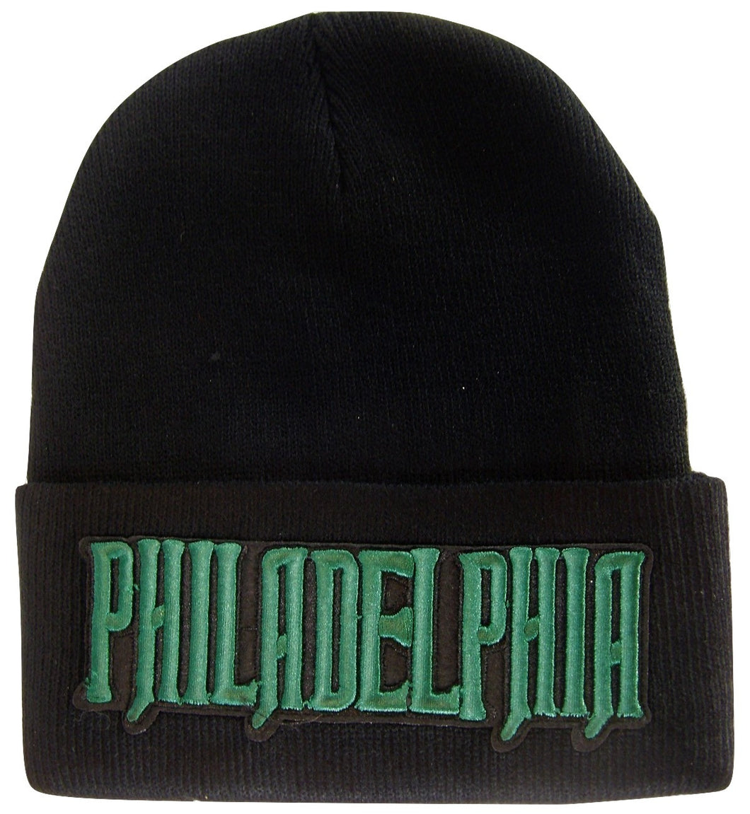 Philadelphia Men's Black Winter Knit Cuffed Beanie Skull Cap