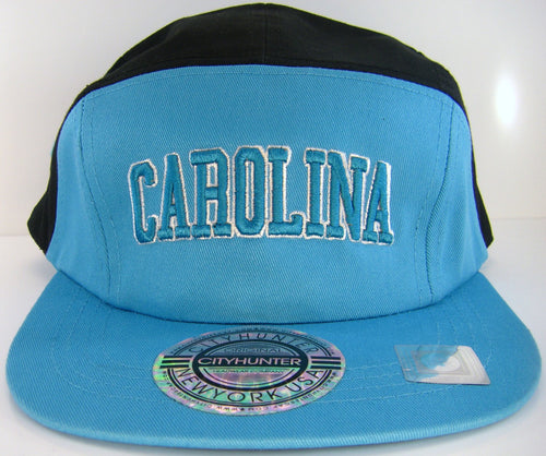 Carolina Men's Adjustable 5-Panel Flat Brim Snapback Baseball Cap (Teal/Black)