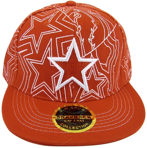 Dallas Men's Star Pattern Adjustable Snapback Baseball Cap (Red)