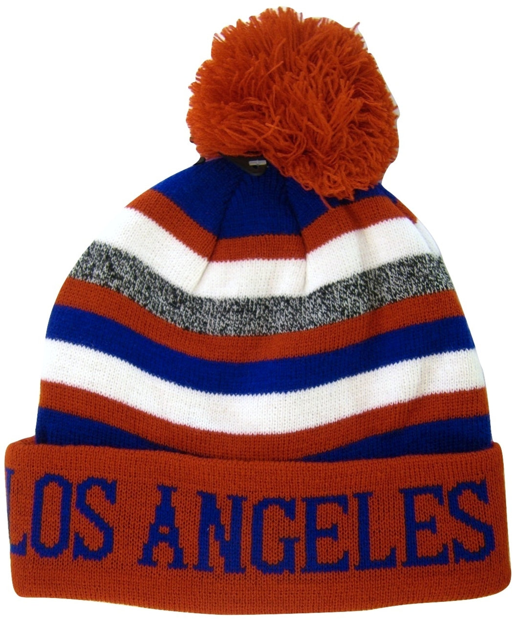 Los Angeles Adult Size Winter Knit Beanie Hats (Red/Blue)