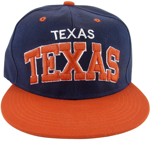 Texas Adult Size Adjustable Snapback Baseball Caps (Navy/Red)