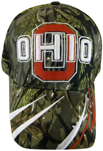 Ohio Men's Striped Bill Adjustable Baseball Cap (Camouflage)