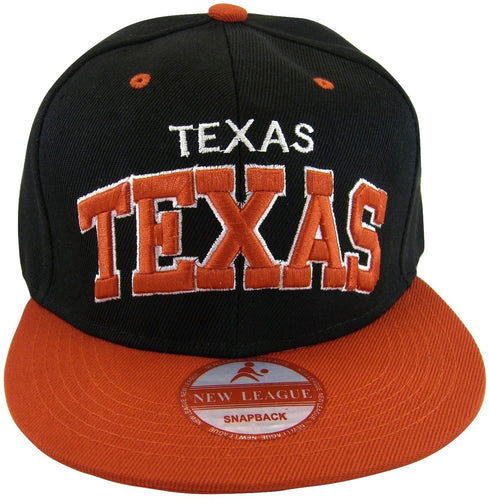 Texas Adult Size Adjustable Snapback Baseball Caps (Black/Red)