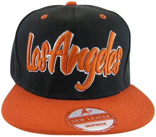 Los Angeles 2-Tone Adult Size Adjustable Snapback Baseball Cap (Black/Red)