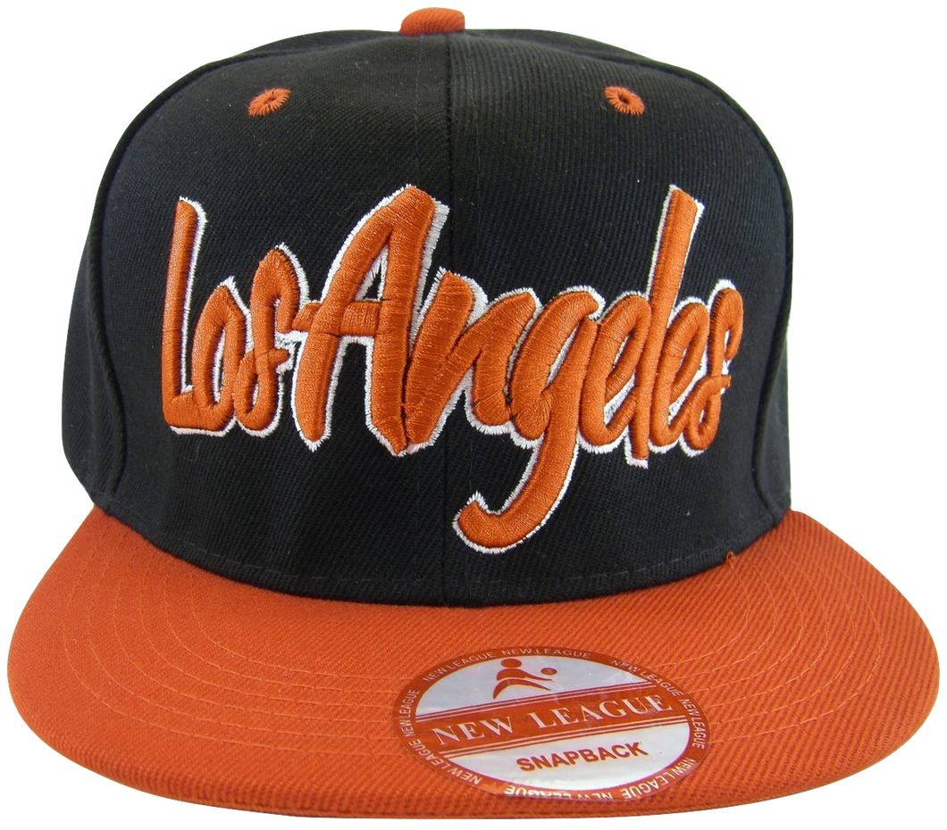 Los Angeles 2-Tone Adult Size Adjustable Snapback Baseball Cap (Black/Red)