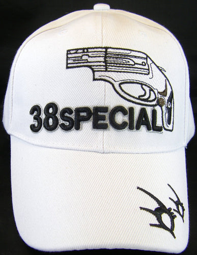 Men's Handgun Firearm Adjustable Baseball Cap (38 Special White)