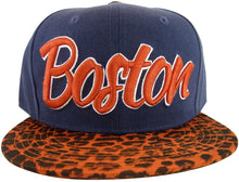 City Hunter Boston Men's Adjustable Snapback Baseball Caps (Navy/Red Leopard)