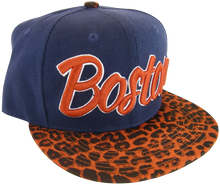 City Hunter Boston Men's Adjustable Snapback Baseball Caps (Navy/Red Leopard)