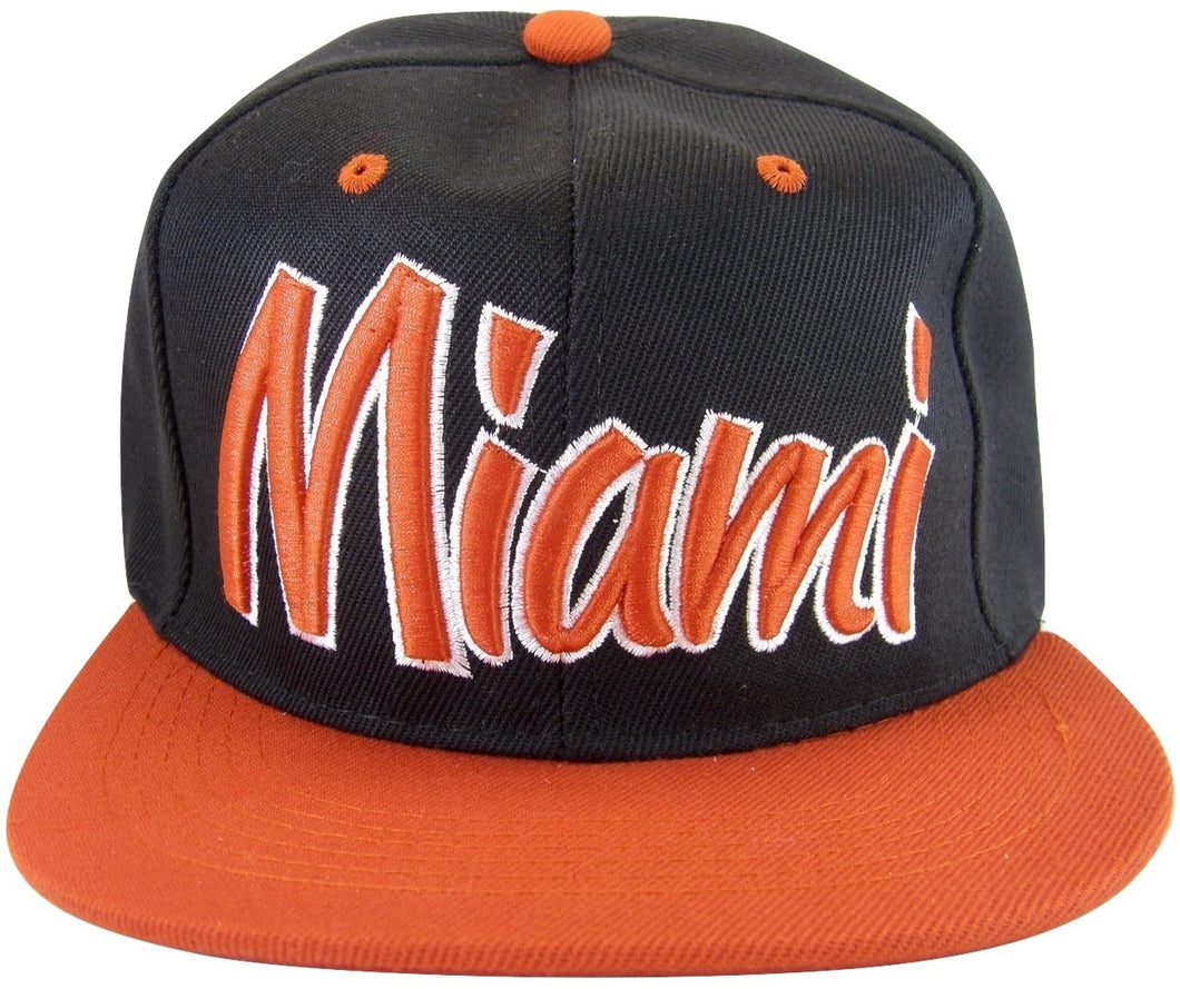 City Hunter Miami Men's Snapback Baseball Caps (Black/Red)