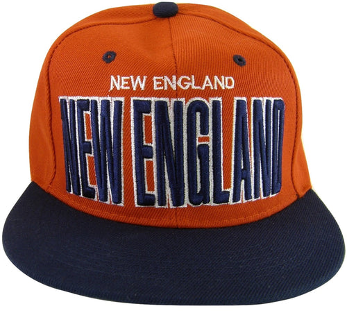 New England Men's Adjustable Flat Bill Snapback Baseball Cap