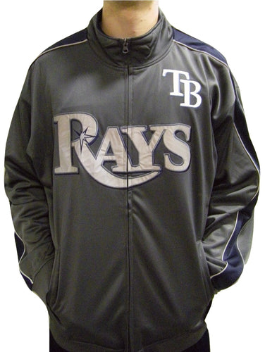 MLB Tampa Bay Rays Men's Big & Tall Full Zip Tricot Reflective Track Jacket (Size:2X-Large)