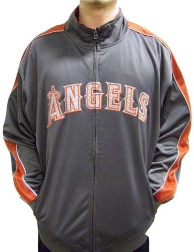 MLB Los Angeles Angels Men's Big & Tall Full Zip Tricot Reflective Track Jacket (Size:2X-Large)