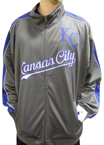 MLB Kansas City Royals Men's Big & Tall Full Zip Tricot Reflective Track Jacket (Size:3X-Large)