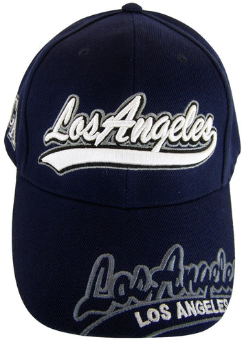 Los Angeles Men's Curved Brim Adjustable Baseball Cap (Navy)