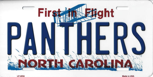 Panthers North Carolina State Background Novelty Metal License Plate Tag (Panthers)