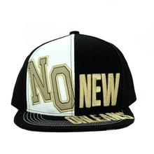 New Orleans 2-Tone Split Text Adjustable Snapback Baseball Cap (Black)