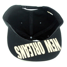 New Orleans 2-Tone Split Text Adjustable Snapback Baseball Cap (Black)