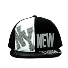 New York City 2-Tone Split Text Adjustable Snapback Baseball Cap (Black)