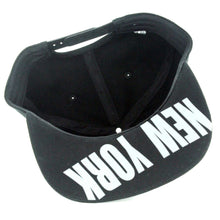 New York City 2-Tone Split Text Adjustable Snapback Baseball Cap (Black)