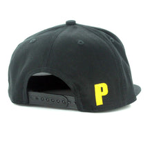 Pittsburgh 2-Tone Split Text Adjustable Snapback Baseball Cap (Black)