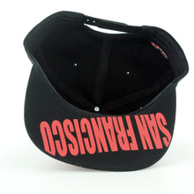 San Francisco 2-Tone Split Text Adjustable Snapback Baseball Cap (Black)