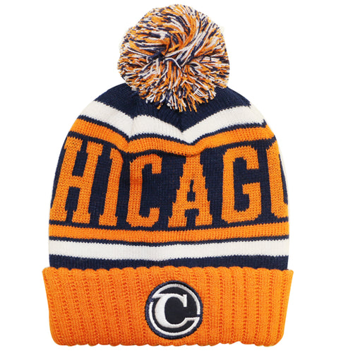 City Hunter USA Patch Style Men's Winter Hats (Chicago Orange/Navy Patch)