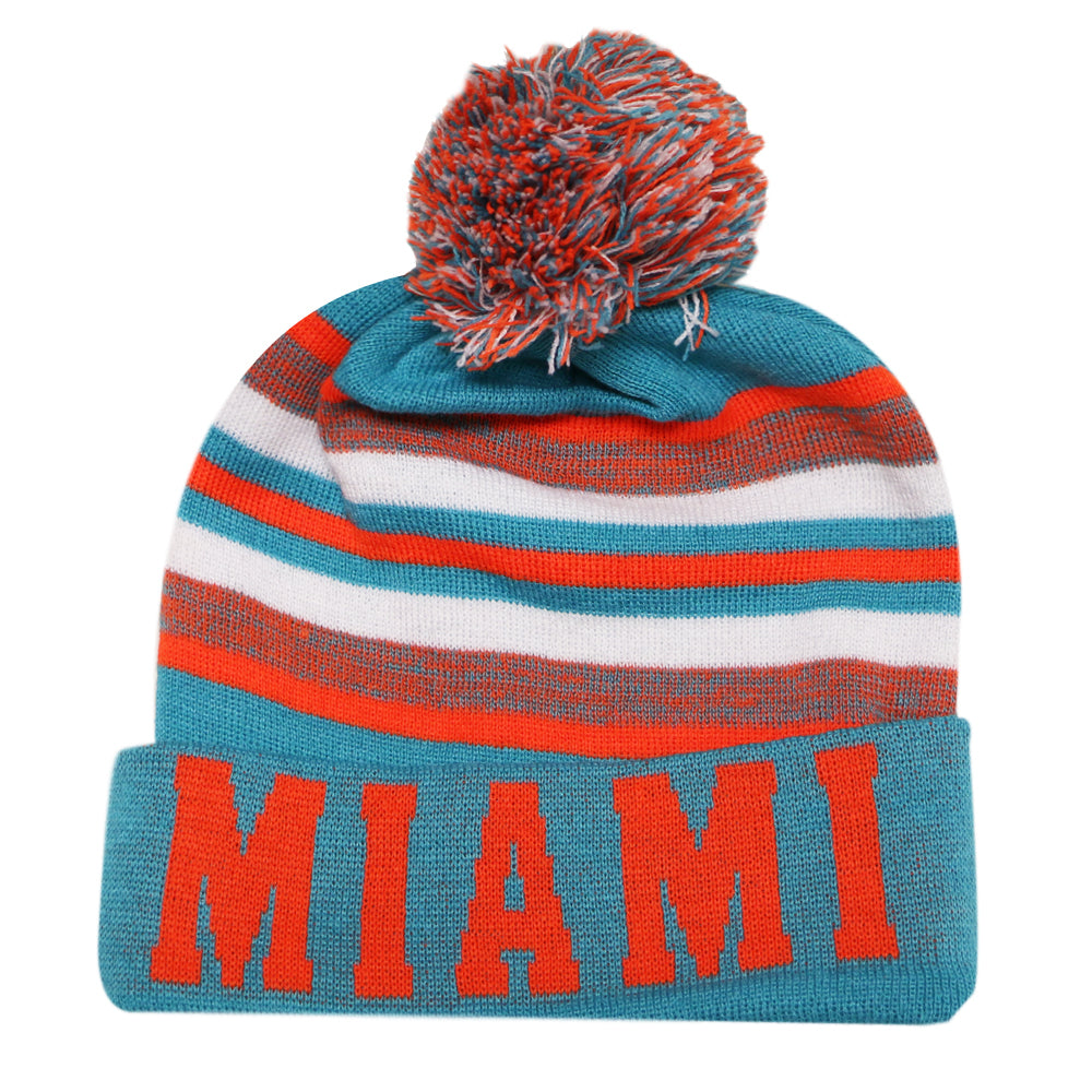 Miami City Hunter USA Blending Colors Men's Winter Hats (Aqua/Orange)