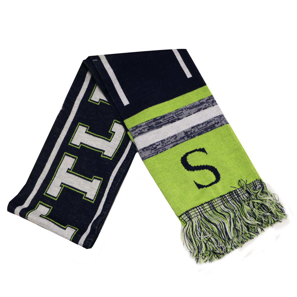 City Hunter USA Adult Size Blending Colors Knit Winter Scarves (Seattle Navy/Green)