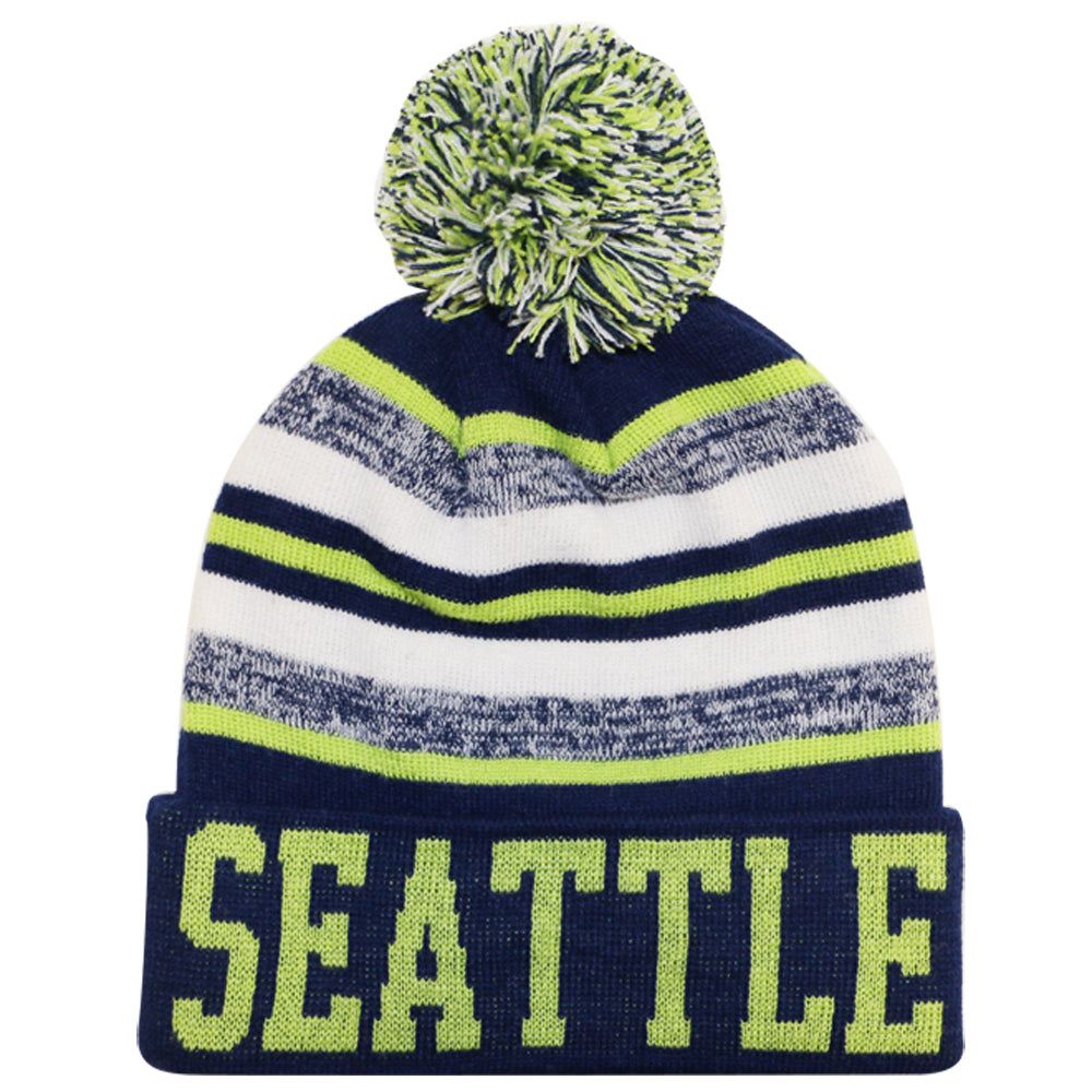 Seattle City Hunter USA Blending Colors Men's Winter Hats (Green/Navy)