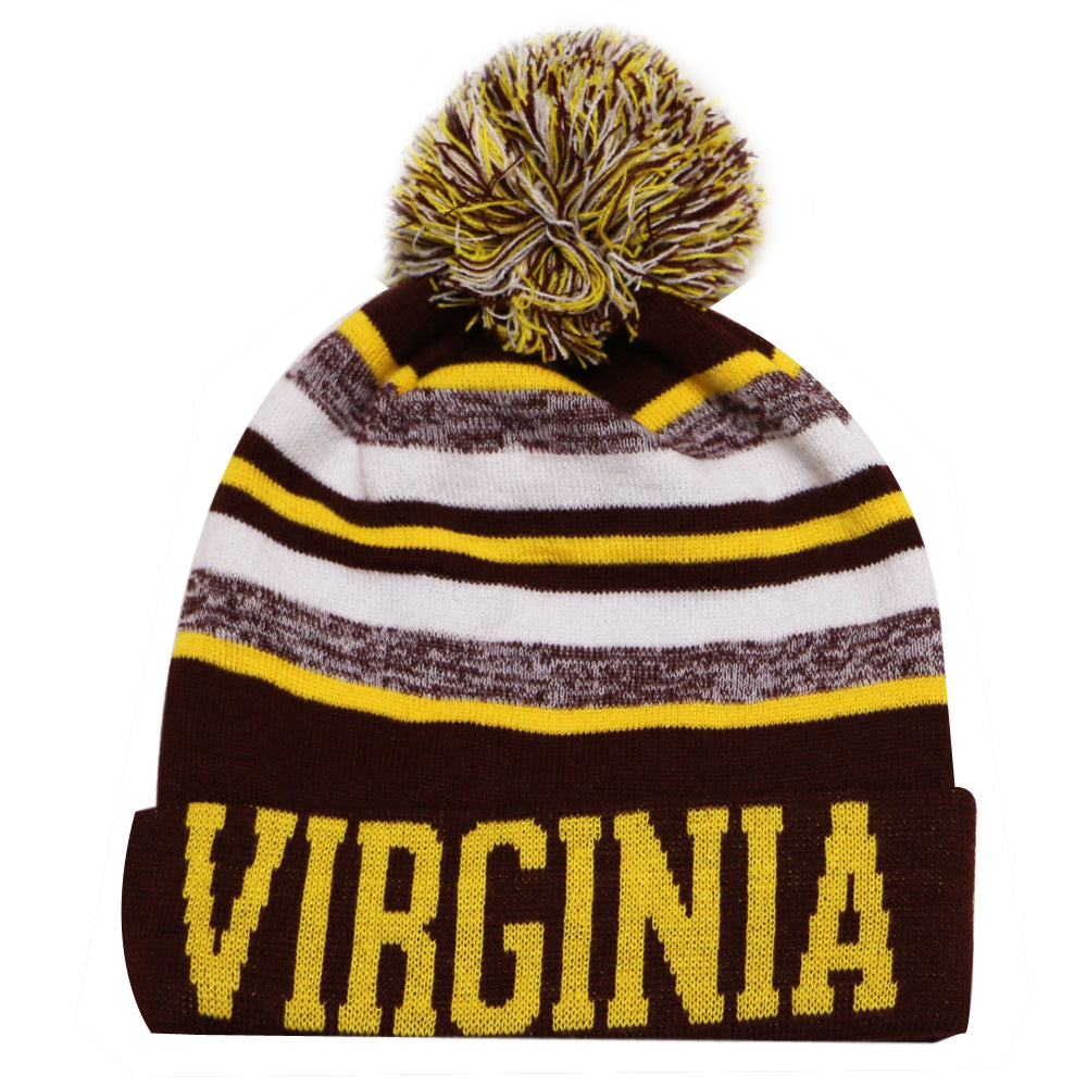 Virginia Blending Colors Men's Winter Hats (Burgundy/Gold)