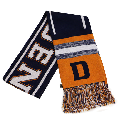 City Hunter USA Adult Size Blending Colors Knit Winter Scarves (Denver Navy/Orange)