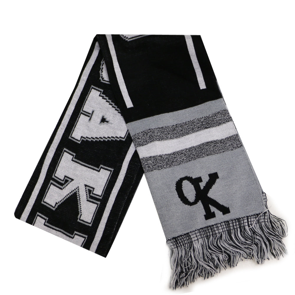 City Hunter USA Adult Size Blending Colors Knit Winter Scarves (Oakland Black/Gray)