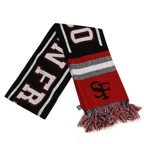 City Hunter USA Adult Size Blending Colors Knit Winter Scarves (San Francisco Black/Red)