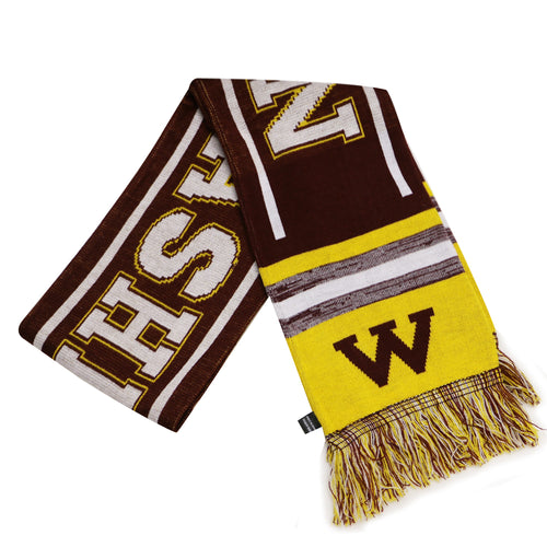 City Hunter USA Adult Size Blending Colors Knit Winter Scarves (Washington Burgundy/Gold)