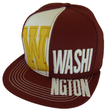 Washington 2-Tone Split Text Adjustable Snapback Baseball Cap Burgundy