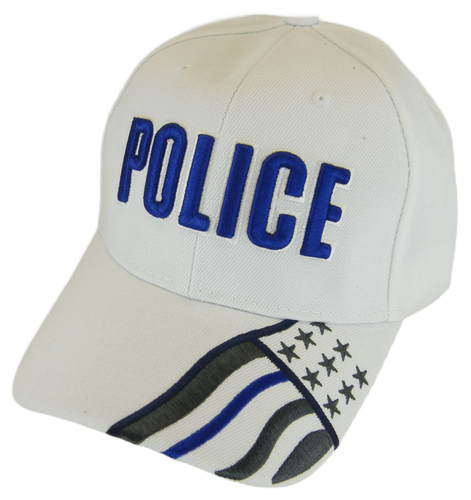 Police Law Enforcement Adjustable Baseball Cap (White)