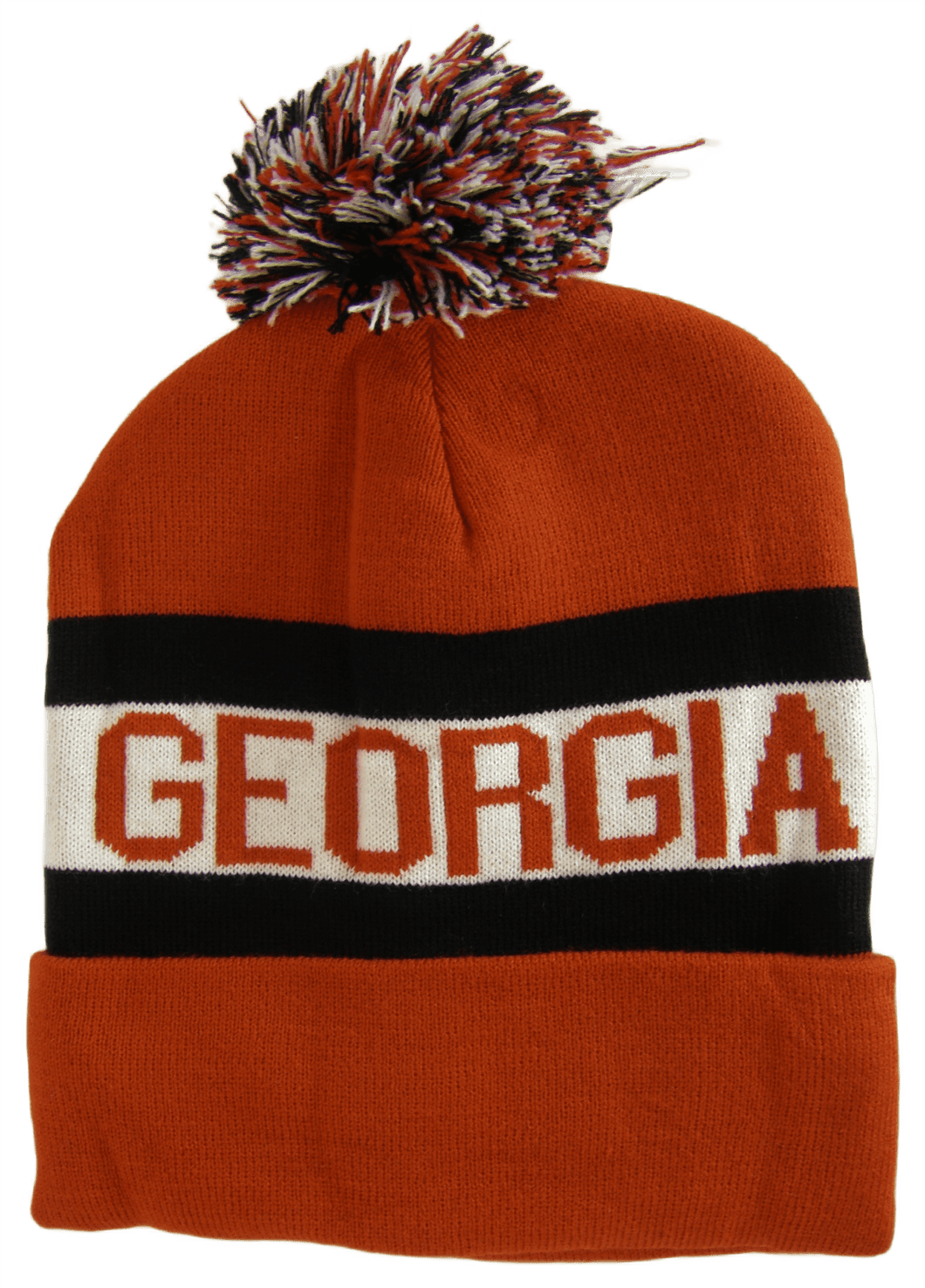 Georgia Adult Size Winter Knit Beanie Hats (Red/Black)