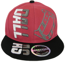 Dallas Raised Text Adjustable Snapback Baseball Cap (Hot Pink/Navy)