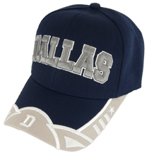 Dallas Texas Men's Stars & Stripes Adjustable Baseball Cap (Script Navy/Gray)