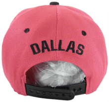 Dallas Raised Text Adjustable Snapback Baseball Cap (Hot Pink/Navy)