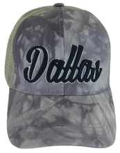 Dallas City Name Tie Dye Summer Mesh Adjustable Baseball Cap (Gray)