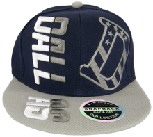 Dallas Raised Text Adjustable Snapback Baseball Cap (Navy/Gray)