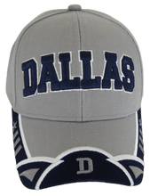 Dallas Texas Men's Stars & Stripes Adjustable Baseball Cap (Script Gray/Navy)