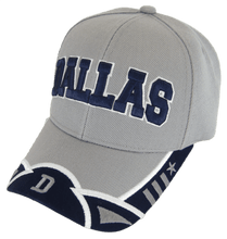 Dallas Texas Men's Stars & Stripes Adjustable Baseball Cap (Script Gray/Navy)