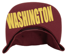 Washington 2-Tone Split Text Adjustable Snapback Baseball Cap Burgundy