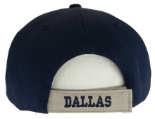 Dallas Texas Men's Stars & Stripes Adjustable Baseball Cap (Script Navy/Gray)