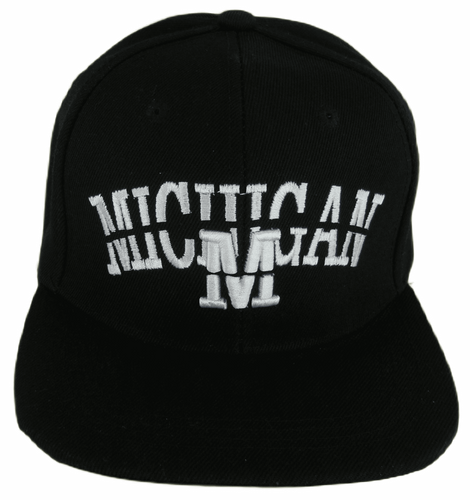 Michigan Split Font Snapback Baseball Cap (Black)